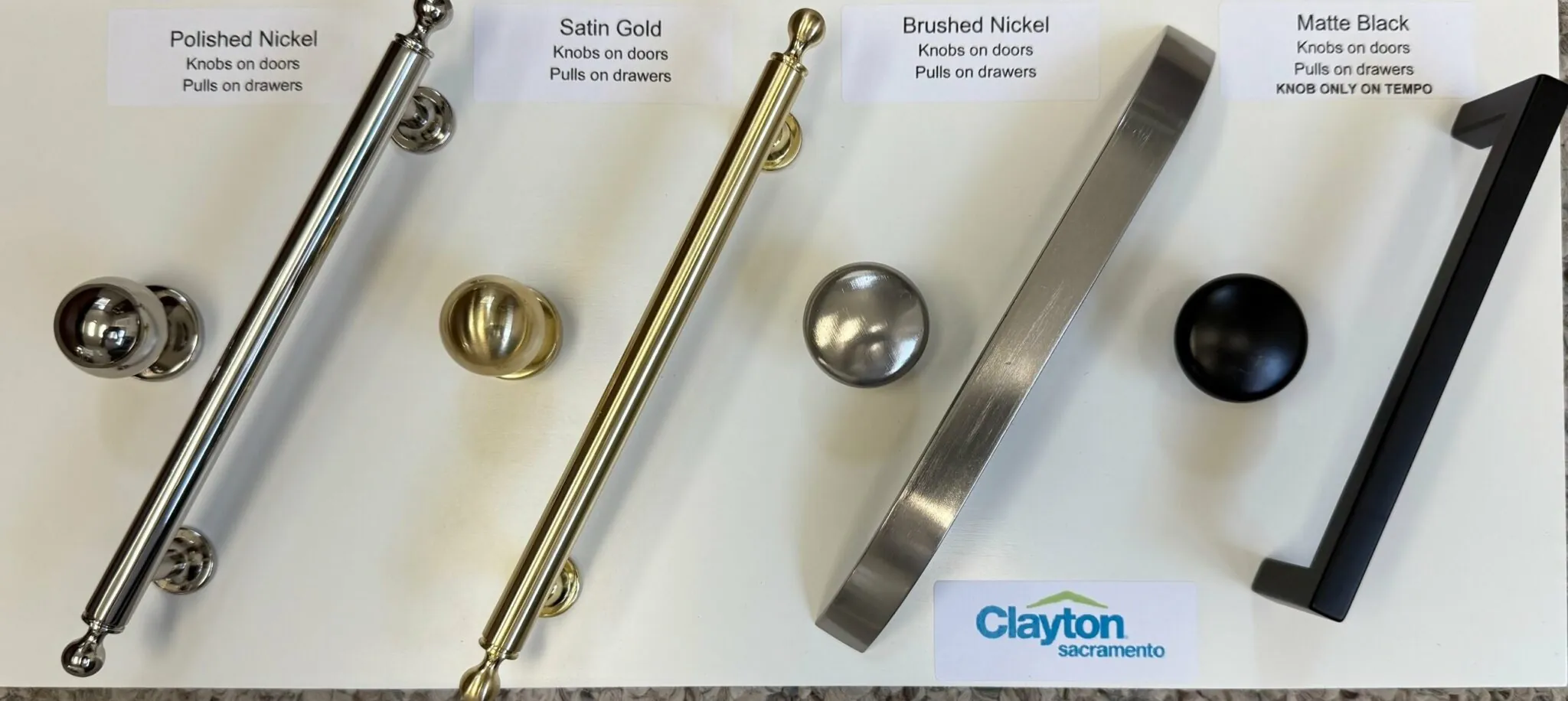 Cabinet hardware options